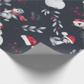 Rote und weiße Ferienpinguine & Snowmen Kohle Geschenkpapier (Ecke)