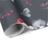 Rote und weiße Ferienpinguine & Snowmen Kohle Geschenkpapier (Rolleneckpunkt)