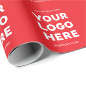 Rote und weiße Firmenlogos Happy Holidays Geschenkpapier (Rolleneckpunkt)