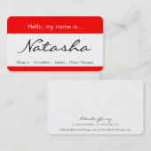 Rote und weiße Firmennamen - Visitenkarte (Vorne/Hinten)