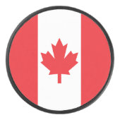 Rote und weiße Flagge Kanadas Eishockey Puck (Vorderseite)