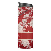 Rote und weiße Flora Chinoiserie Muster Persönlich Thermosbecher (Nach rechts gedreht)