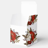Rote und weiße floraleckige Aufkleber im Winter Bo Geschenkschachtel (Geöffnet)