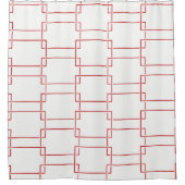 rote und weiße geometrische Kette Duschvorhang (Vorderseite)