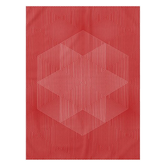 Rote und weiße geometrische Linien Tischdecke (Vorderseite)