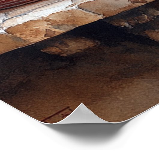 Rote und weiße Geschirr, Coffee Pot Country Shelf Poster (Ecke)