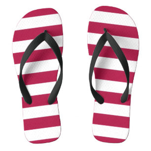 Rote und weiße gestreifte Flip Flops – Sommer-Stra Badesandalen