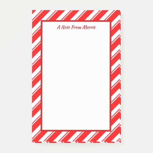 Rote und weiße gestreifte kundenspezifische post-it klebezettel (Vorderseite)