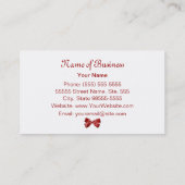 Rote und weiße Gingham-und Polka-Punkt-Butike Visitenkarte (Rückseite)