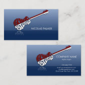 Rote und weiße Gitarrendarstellung Visitenkarte (Vorne/Hinten)