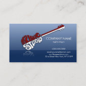 Rote und weiße Gitarrendarstellung Visitenkarte (Rückseite)