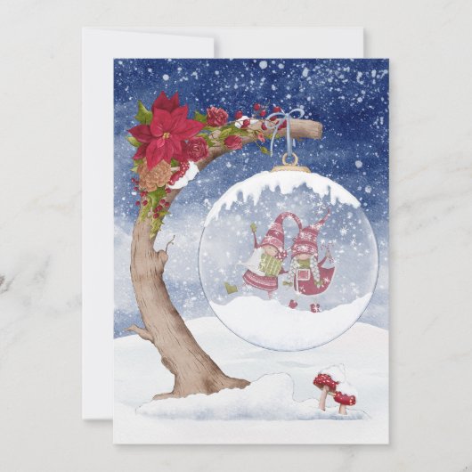 Rote und weiße Gnome Sow Globe Weihnachten (Vorderseite)