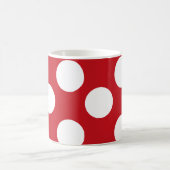Rote und weiße große Polka-Punkt-Tasse Kaffeetasse (Mittel)