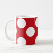 Rote und weiße große Polka-Punkt-Tasse Kaffeetasse (Links)