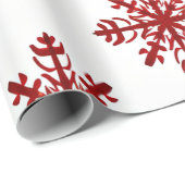 Rote und weiße große Schneeflocken Moderne Weihnac Geschenkpapier (Rolleneckpunkt)