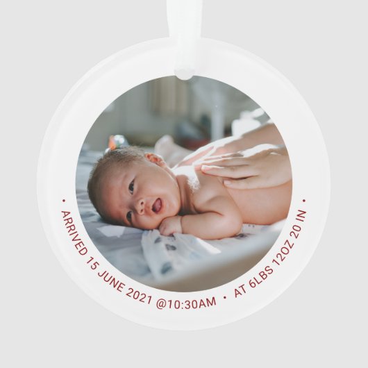 Rote und weiße Großeltern Erste Weihnachtsfeier Fo Ornament (Rückseite)