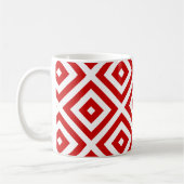 Rote und weiße Großmutterquadrate Kaffeetasse (Links)