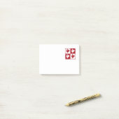 Rote und weiße Hahn-Huhn-Liebhaber Post-it Klebezettel (Auf Schreibtisch)