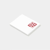 Rote und weiße Hahn-Huhn-Liebhaber Post-it Klebezettel (angewinkelt)