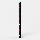 Rote und weiße Herzen auf schwarz Case-Mate iPhone Hülle (Hinten/Rechts)