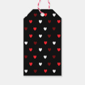 Rote und weiße Herzen auf schwarz Geschenkanhänger (Vorderseite)