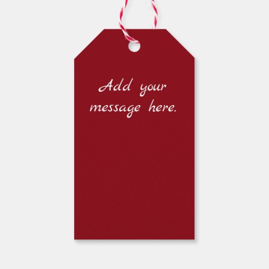 Rote und weiße Herzen auf schwarz Geschenkanhänger (Rückseite)