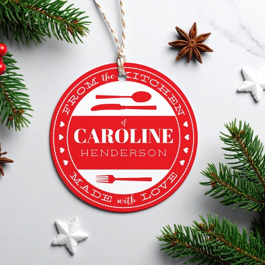 Rote und weiße Herzen aus Liebe Geschenkanhänger