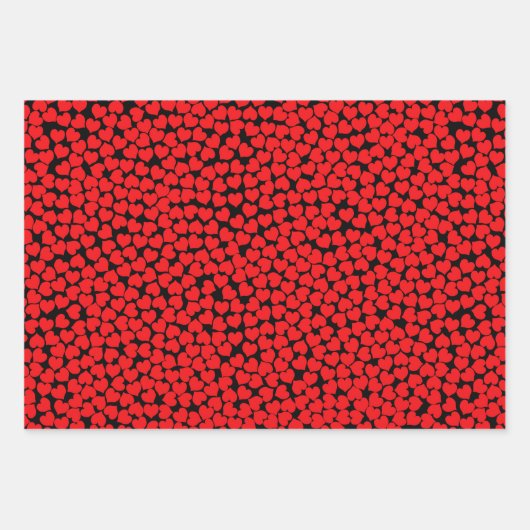 Rote und weiße Herzen Geschenkpapier Set (Vorderseite 2)