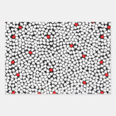 Rote und weiße Herzen Geschenkpapier Set (Vorderseite)