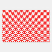 Rote und weiße Herzen Geschenkpapier Set (Vorderseite)