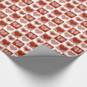 Rote und weiße Herzen - Romantische Liebe Geschenkpapier (Ecke)