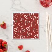Rote und weiße Herzen Serviette (Beispiel)