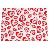 Rote und weiße Herzen und Küsse Große Geschenktüte (Vorderseite)