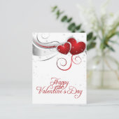 Rote und weiße Herzen Valentine Postkarte (Stehend Vorderseite)
