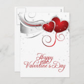Rote und weiße Herzen Valentine Postkarte (Vorne/Hinten)