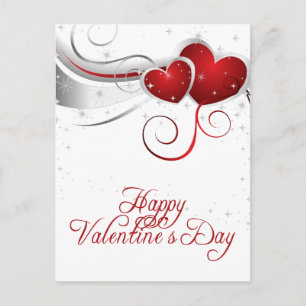 Rote und weiße Herzen Valentine Postkarte
