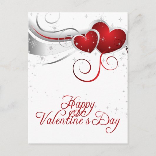 Rote und weiße Herzen Valentine Postkarte (Vorderseite)