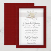 Rote und weiße Hochzeits-Einladungen Einladung (Vorne/Hinten)