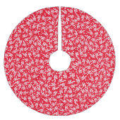 Rote und weiße Holly Berries | Urlaub Polyester Weihnachtsbaumdecke (Vorderseite)