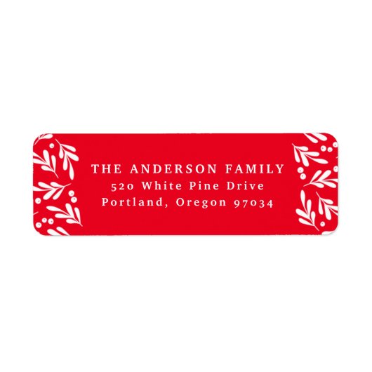 Rote und weiße Holly Berries | Urlaubsadresse (Vorne)