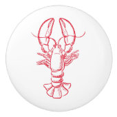 Rote und weiße Hummer an der Küste Keramikknauf (Vorderseite)