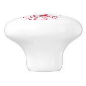 Rote und weiße Hummer an der Küste Keramikknauf (Seitenansicht)