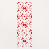 Rote und weiße Hummer 🌊 Muster Monogramm Yogamatte (Vorderseite)