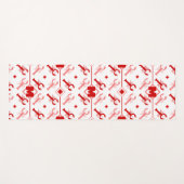 Rote und weiße Hummer 🌊 Muster Monogramm Yogamatte (Vorderseite (Horizontal))