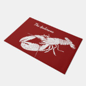 Rote und weiße Hummer Personalisiert Fußmatte (Schrägansicht)