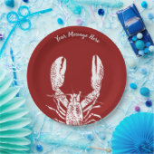 Rote und weiße Hummer Personalisiert Pappteller (Party)