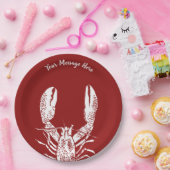 Rote und weiße Hummer Personalisiert Pappteller (Party)