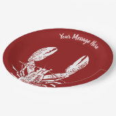 Rote und weiße Hummer Personalisiert Pappteller (Schrägansicht)