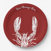 Rote und weiße Hummer Personalisiert Pappteller (Vorderseite)
