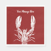 Rote und weiße Hummer Personalisiert Serviette (Vorderseite)